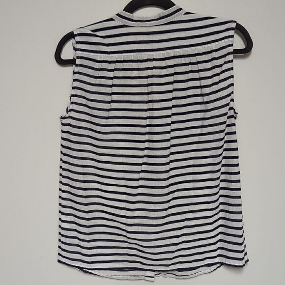 J Crew Striped Sleeveless Button Down Shirt - Picture 5 of 6